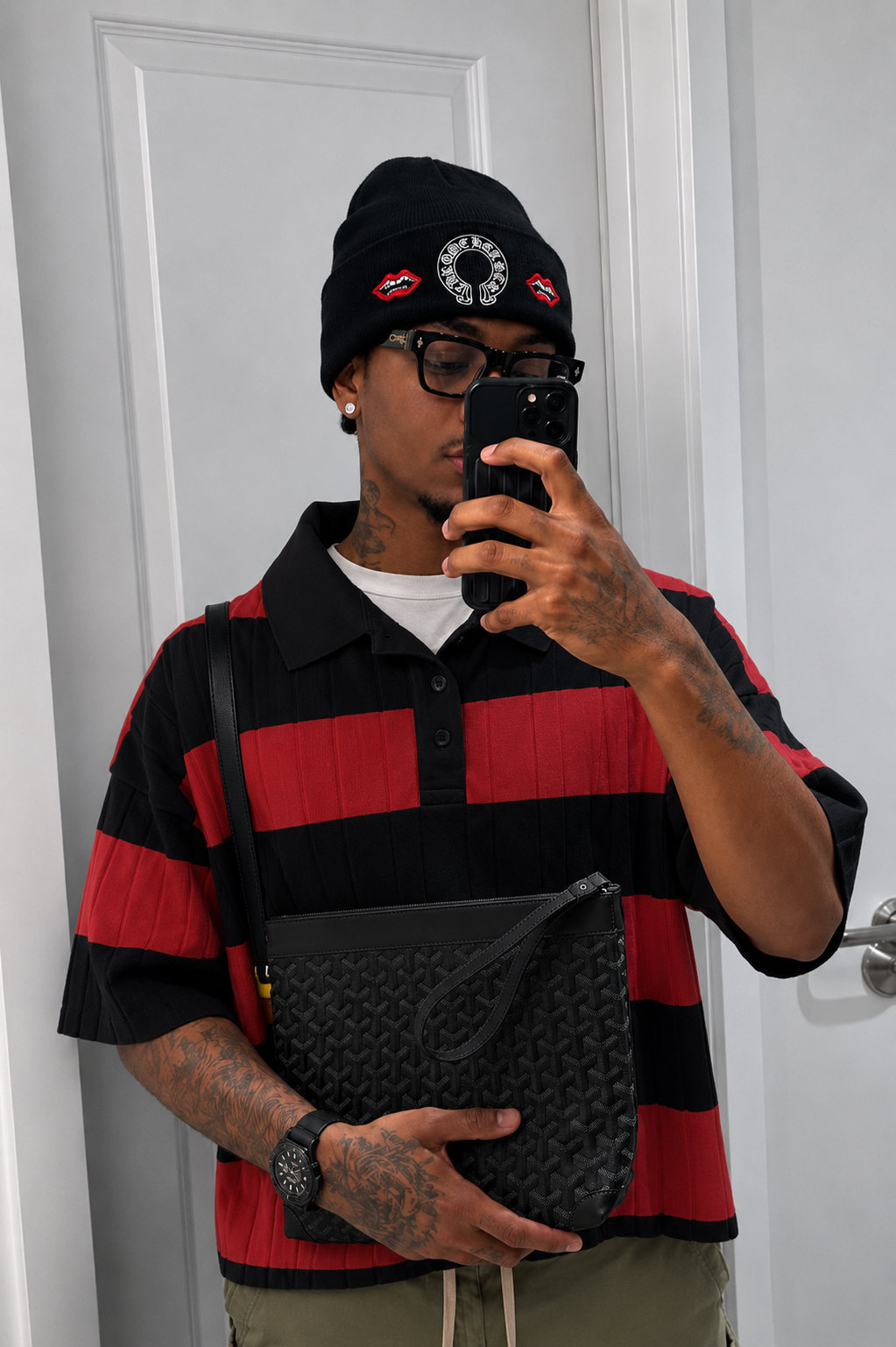 (CH) Red lip Beanie